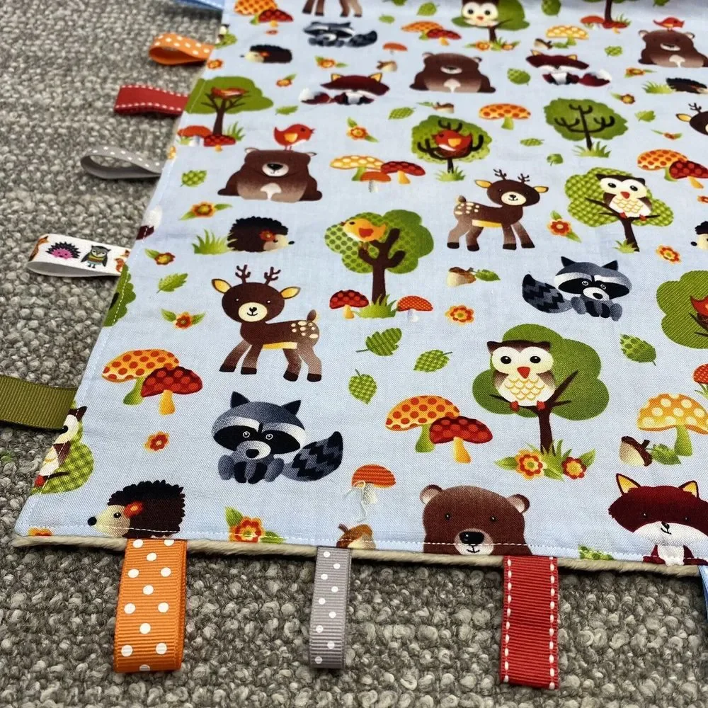 Taggie Blanket Lovey Woodland Animals‎ Fox ABC Baby Teething Blanket Textured